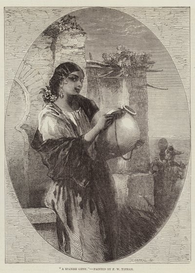 Een Spaanse zigeuner door Francis William Topham